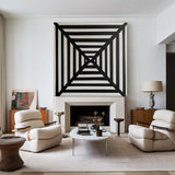 Black And White Canvas Art Geometric Wall Art Wabi-sabi Wall Art Large Minimalist Painting For Livingroom