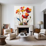 Abstract Flowers Wall Art Large Canvas Modern Art Colorful Abstract Art Boho Wall Art For Sale