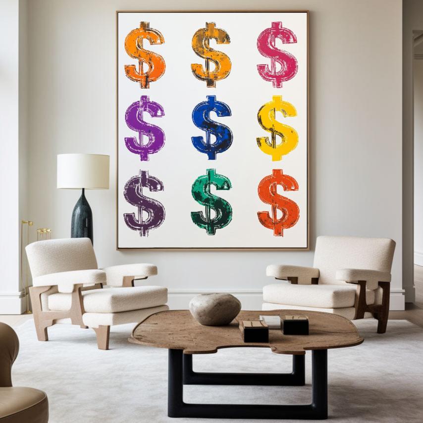 Modern Colorful Pop Art Painting Bauhaus Wall Art Andy Warhol Artworks Abstract Art for Livingroom