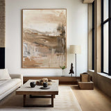 Modern Beige Paintings Wabi-sabi Neutral Abstract Painting Large Biege Wall Art Modern Wall Decor