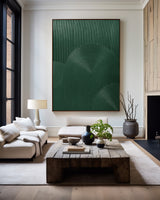3D Green Minimalist Wall Art Rich Textured Abstract Artwork Acrylic Painting For Living Room