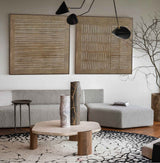 Wabi-Sabi Brown Wall Art Set of 2 Plaster Painting Brown abstract art 2 piece minimalist painting