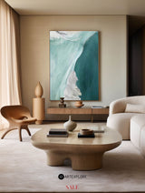 Abstract Green Canvas Painting Large Original Acrylic Abstract Canvas Art Modern Abstract Painting