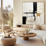 Original Black and White Abstract Canvas Painting Handmade Paintings Modern Abstract Wall Art