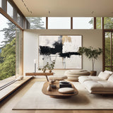 Modern Black And White Textured Wall Art Large Minimalist Canvas Art Abstract Paintings