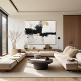 Modern Black And White Textured Wall Art Large Minimalist Canvas Art Abstract Paintings