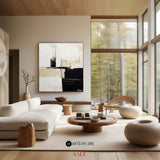 Modern Black and White Abstract Minimalist Wall Art Black and White Canvas Painting
