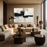 Modern Black And White Textured Wall Art Large Minimalist Canvas Art Abstract Paintings