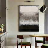 Modern Abstract Painting On Canvas Acrylic Abstract Contemporary Art Large Black White Grey Wall Art
