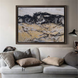 Black And Gold Wall Art Abstract Acrylic Art Canvas Painting For Living Room