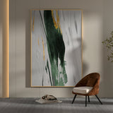 Large Green And Gold Abstract Wall Art Framed Abstract Art Green Abstract Painting Impressionism Abstract