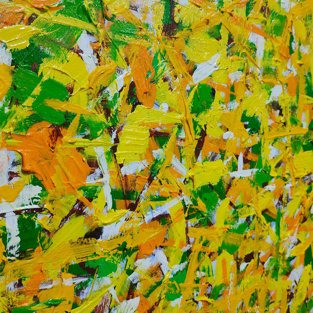 47'' X 47'' Modern Yellow Large Wall Art Abstract Square Paintings Artwork In Stock For Sale