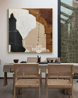 Black And Brown Minimalist Painting Oversized Painting Canvas Minimalist Painting For Livingroom