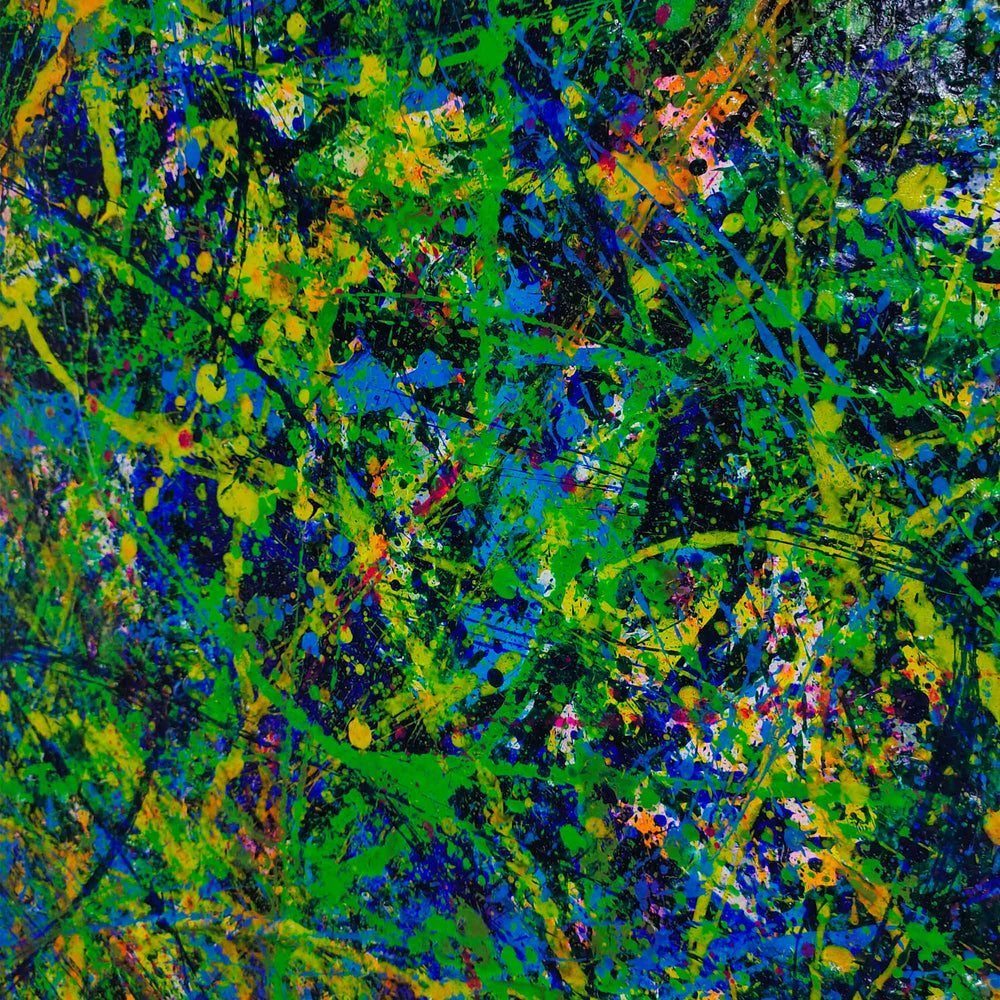 Green Square Abstract Art 47'' X 47'' #IS83