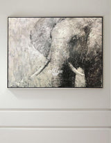 Elephant Painting Large Elephant Wall Art Elephant Gray Paint On Canvas