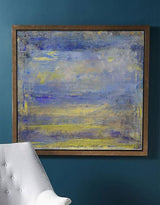 Blue And Yellow Abstract Art Blue Canvas Art Extra Large Wall Decor