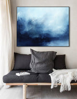 Extra Large Blue Ocean Wall Art Abstract Painting Ocean Abstract Seascape Canvas
