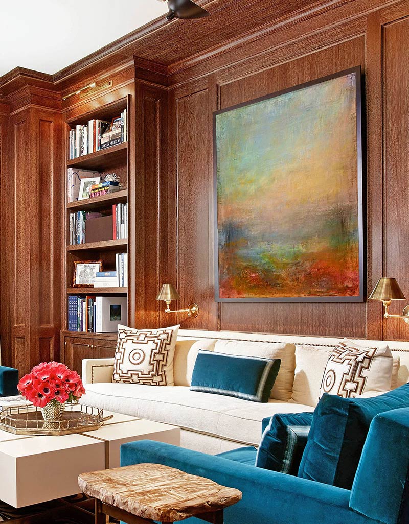 Square Abstract Landscape Art Contemporary Landscape Painting Framed