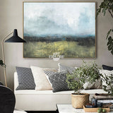 Green Abstract Landscape Art Big Wall Painting Oversized Framed Wall Art