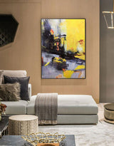 Purple Yellow Abstract Art Orange Abstract Painting Abstract Wall Decor