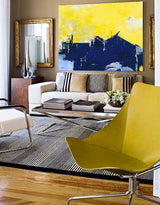 Original Orange And Blue Abstract Art For Living Room Modern Canvas Painting