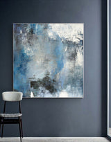 Oversize Blue Abstract Canvas Art Original Abstract Paintings For Sale