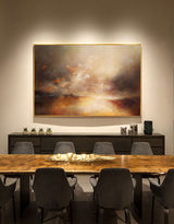 Large Abstract Seascape Paintings Framed Coastal Wall Art Abstract Beach Art Extra Large Coastal Wall Art