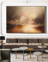 Large Abstract Seascape Paintings Framed Coastal Wall Art Abstract Beach Art Extra Large Coastal Wall Art