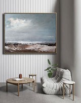 Modern Coastal Artwork Sea scape Wall Art Oversized Seaside Painting