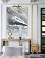 Abstract Landscape Painting Winter Acrylic Paintings Winter Scenery Painting White And Blue Art