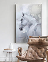 Large White Horse Painting Extra Large Horse Canvas Wall Art Large Horse Canvas Art