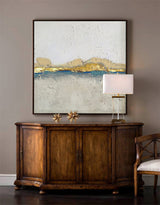 Beige White Gold Canvas Wall Art Large Contemporary Landscape Painting