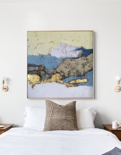 Blue And Gold Wall Decor Abstract Expressionist Paintings Gold Canvas Art