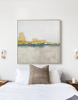 Square Gold Acrylic Painting Large Abstract landscape wall art
