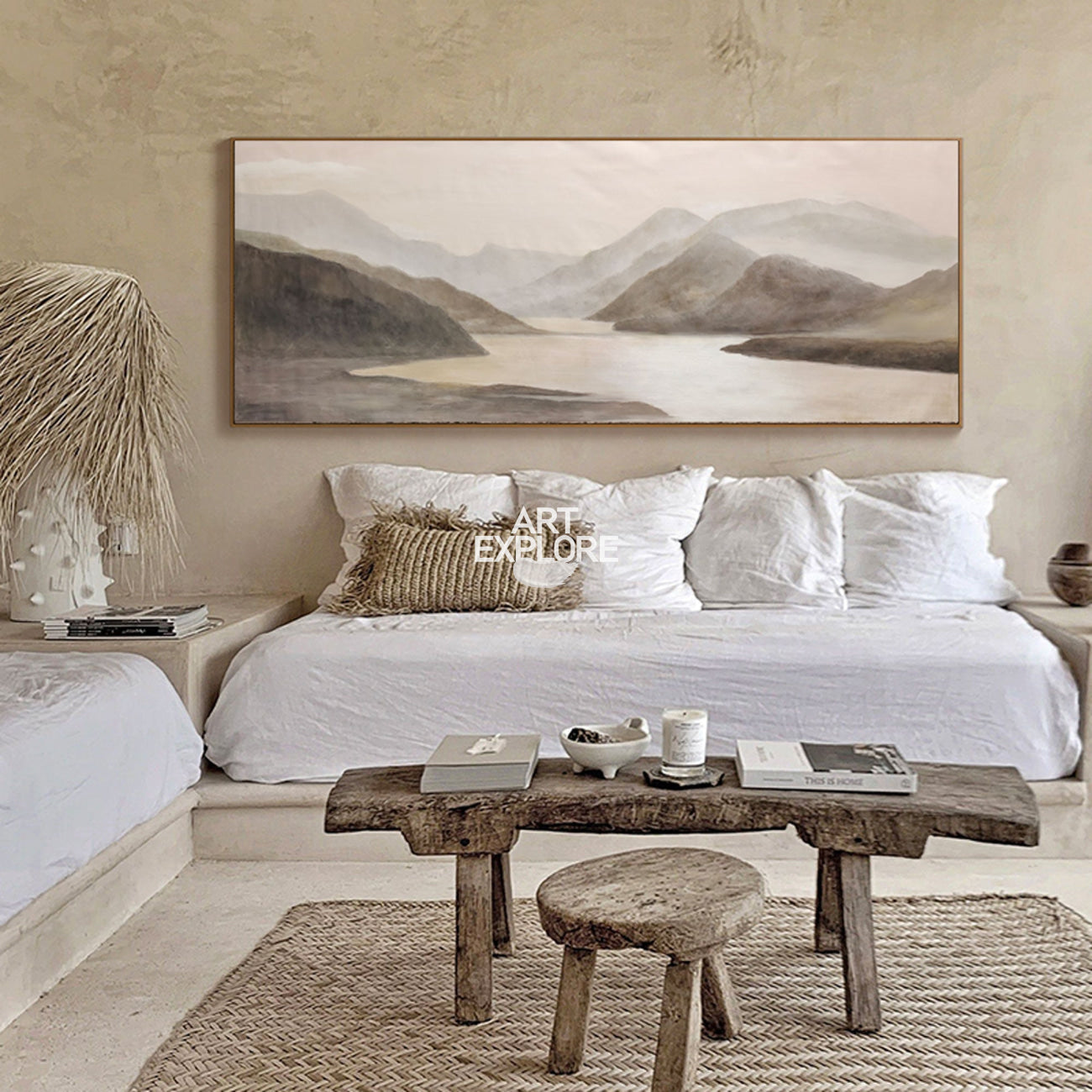Extra Large Abstract landscape Painting Modern Landscape Canvas Art Huge Wall Art For Living Room