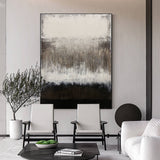 Modern Abstract Painting On Canvas Acrylic Abstract Contemporary Art Large Black White Grey Wall Art