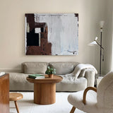 Japandi Abatract Wall Art Large Abstract Oil Paintings On Canvas Brown Acrylic Painting Modern Wall Art