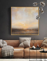 Abstract Landscape Art Square Sunset Canvas Art Modern Abstract Art