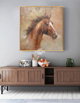 Wild Horse Painting Canvas Large Horse Wall Art Oversized Horse Art