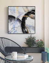 White Gold Abstract Art Large Modern Abstract Canvas Painting