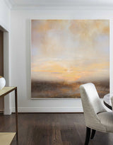 Abstract Landscape Art Square Sunset Canvas Art Modern Abstract Art