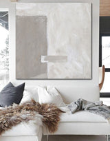 Beige Minimalist Abstract Painting Oversized Abstract Wall Art Minimal Acrylic Painting