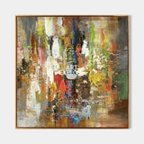 Colorful Abstract Wall Art, Rich Textured Canvas Art, Modern Large Acrylic Painting For Sale