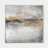 Black White Painting Large Gold Abstract Landscape Painting Modern Abstract Acrylic Canvas Art