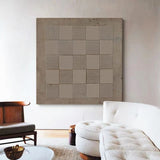 Wabi-sabi Brown Minimalist Wall Art Rich 3D Textured Canvas Art Minimalist Wall Art