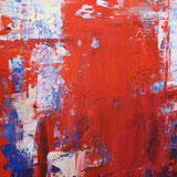 36 x 48 Red And Blue Wall Art Horizontal Abstract Art Palette Knife Art