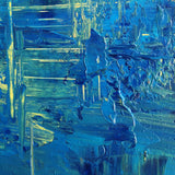 40 x 40 Blue And Yellow Abstract Wall Art Square Modern Abstract Painting