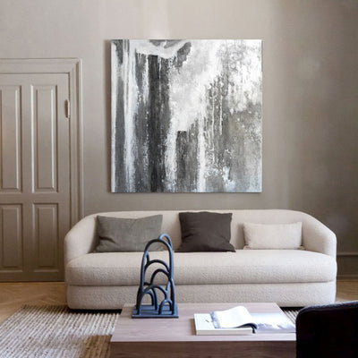 Square Grey Abstract Canvas Art Bedroom Canvas Art Living Room Canvas