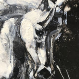 Large Running Horses Painting Black And White Horse Art Extra Large Abstract Horse Wall Art