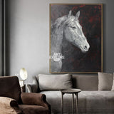 Horse Portrait Painting black and white horse Art Paintings Of Horses Heads